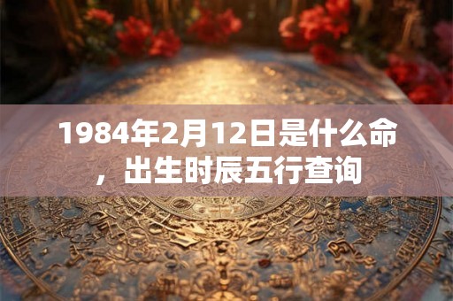 1984年2月12日是什么命，出生时辰五行查询