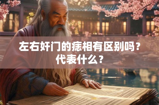 左右奸门的痣相有区别吗？代表什么？