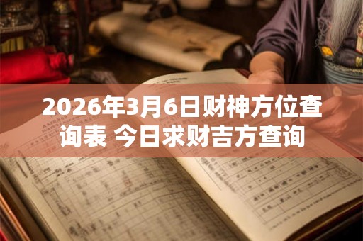 2026年3月6日财神方位查询表 今日求财吉方查询 2026年3月6日财神方位查询表 今日求财吉方查询