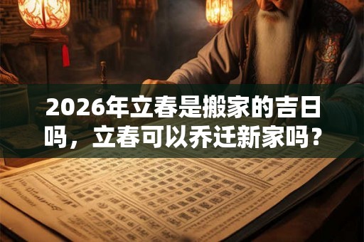 2026年立春是搬家的吉日吗，立春可以乔迁新家吗？
