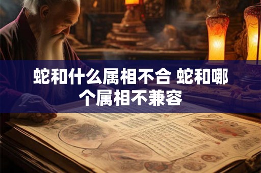 蛇和什么属相不合 蛇和哪个属相不兼容
