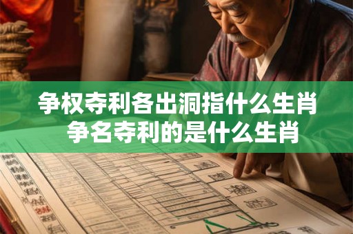 争权夺利各出洞指什么生肖  争名夺利的是什么生肖