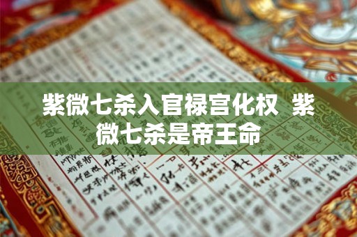 紫微七杀入官禄宫化权  紫微七杀是帝王命