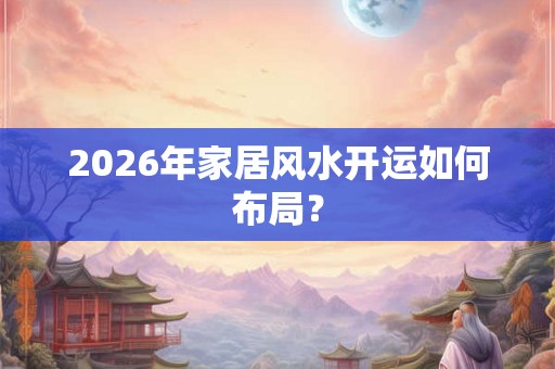 2026年家居风水开运如何布局？