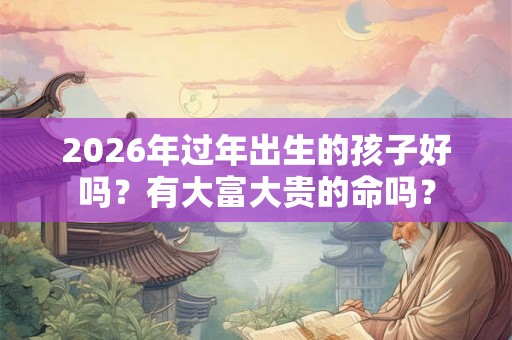 2026年过年出生的孩子好吗？有大富大贵的命吗？