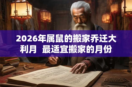 2026年属鼠的搬家乔迁大利月  最适宜搬家的月份