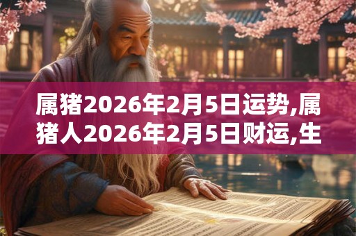 属猪2026年2月5日运势,属猪人2026年2月5日财运,生肖猪2026年2月5日运势