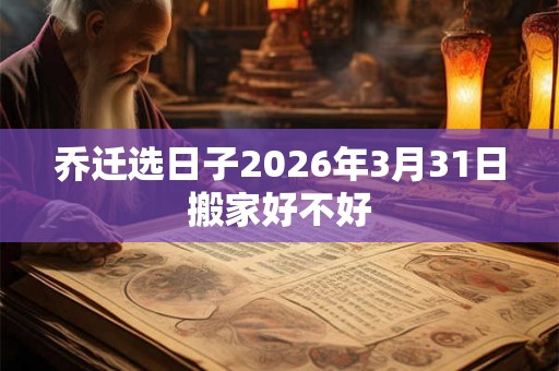 乔迁选日子2026年3月31日搬家好不好