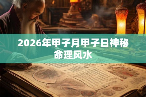 2026年甲子月甲子日神秘命理风水 2026年甲子月甲子日神秘命理风水