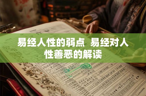易经人性的弱点 易经对人性善恶的解读 易经人性的弱点 易经对人性善恶的解读