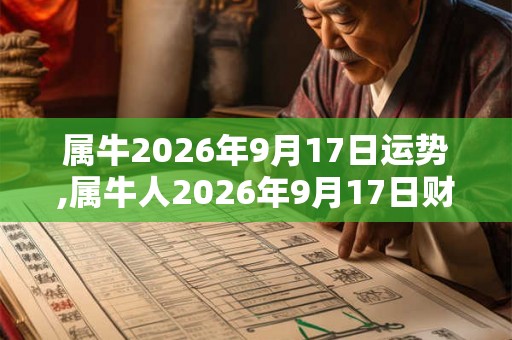 属牛2026年9月17日运势,属牛人2026年9月17日财运,生肖牛2026年9月17日运势 属牛2026年9月17日运势,属牛人2026年9月17日财运,生肖牛2026年9月17日运势