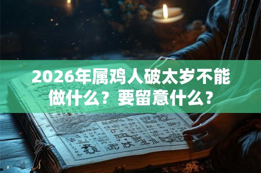 2026年属鸡人破太岁不能做什么？要留意什么？