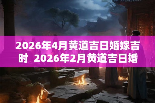 2026年4月黄道吉日婚嫁吉时  2026年2月黄道吉日婚嫁结婚