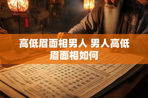 高低眉面相男人 男人高低眉面相如何