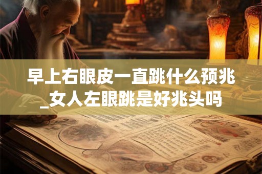 早上右眼皮一直跳什么预兆_女人左眼跳是好兆头吗