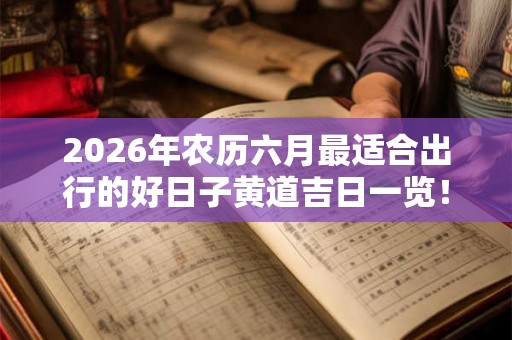 2026年农历六月最适合出行的好日子黄道吉日一览！