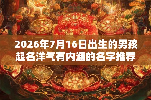 2026年7月16日出生的男孩起名洋气有内涵的名字推荐