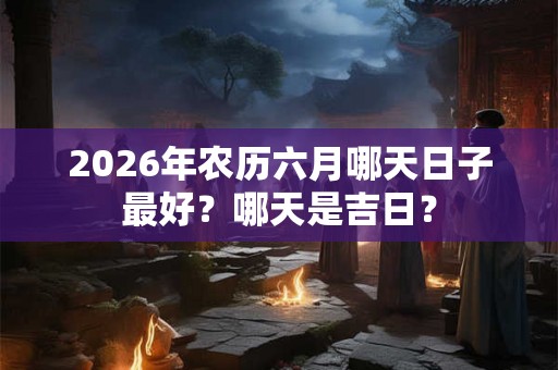 2026年农历六月哪天日子最好？哪天是吉日？