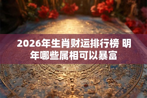 2026年生肖财运排行榜 明年哪些属相可以暴富