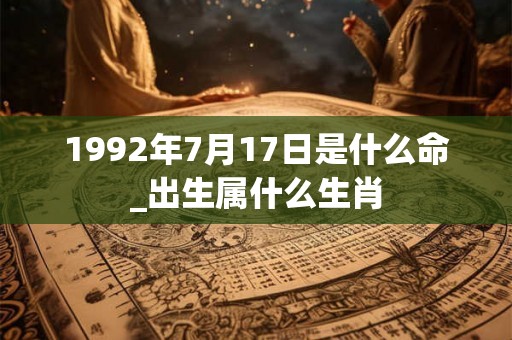 1992年7月17日是什么命_出生属什么生肖