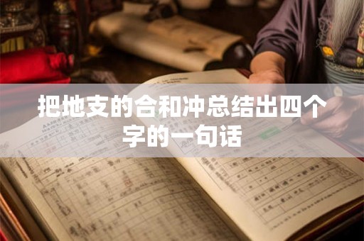 把地支的合和冲总结出四个字的一句话