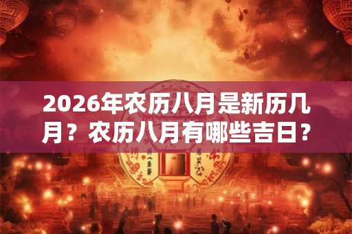 2026年农历八月是新历几月？农历八月有哪些吉日？