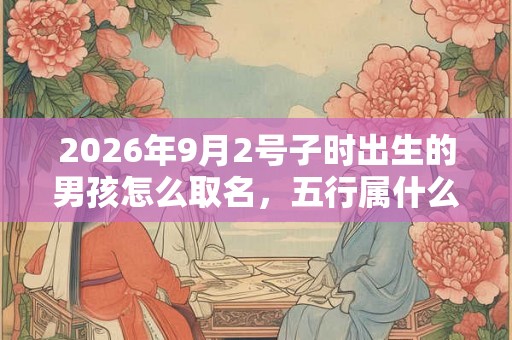 2026年9月2号子时出生的男孩怎么取名，五行属什么