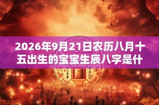 2026年9月21日农历八月十五出生的宝宝生辰八字是什么