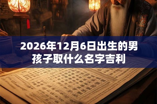2026年12月6日出生的男孩子取什么名字吉利 2026年12月6日出生的男孩子取什么名字吉利