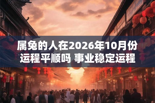 属兔的人在2026年10月份运程平顺吗 事业稳定运程平稳