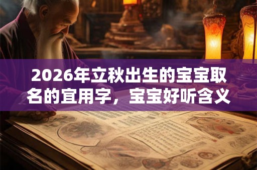 2026年立秋出生的宝宝取名的宜用字，宝宝好听含义好的名字推荐
