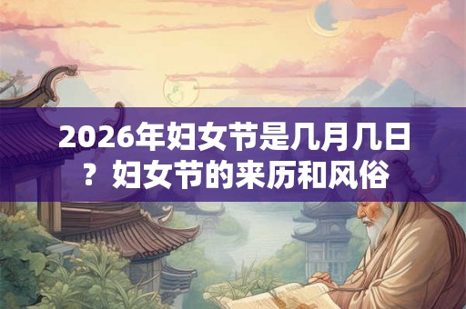 2026年妇女节是几月几日？妇女节的来历和风俗