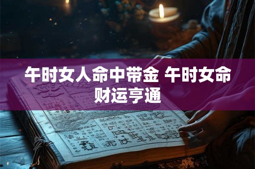 午时女人命中带金 午时女命财运亨通
