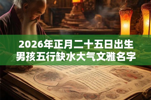 2026年正月二十五日出生男孩五行缺水大气文雅名字 2026年正月二十五日出生男孩五行缺水大气文雅名字
