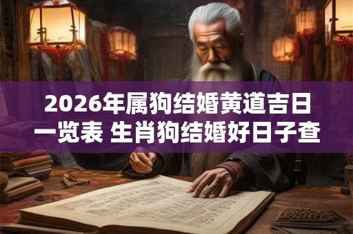 2026年属狗结婚黄道吉日一览表 生肖狗结婚好日子查询