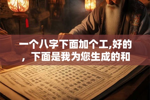 一个八字下面加个工,好的，下面是我为您生成的和
