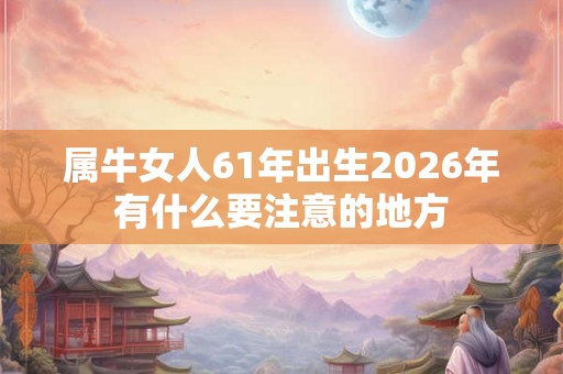 属牛女人61年出生2026年有什么要注意的地方