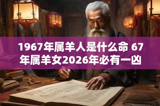 1967年属羊人是什么命 67年属羊女2026年必有一凶 1967年属羊人是什么命 67年属羊女2026年必有一凶