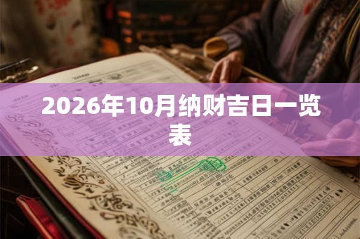 2026年10月纳财吉日一览表