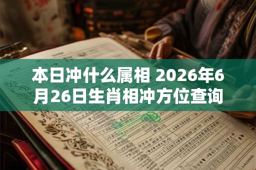 本日冲什么属相 2026年6月26日生肖相冲方位查询