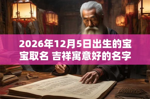 2026年12月5日出生的宝宝取名 吉祥寓意好的名字