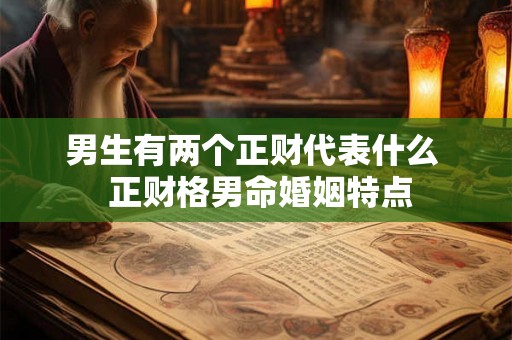 男生有两个正财代表什么  正财格男命婚姻特点