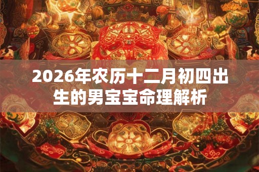 2026年农历十二月初四出生的男宝宝命理解析 2026年农历十二月初四出生的男宝宝命理解析