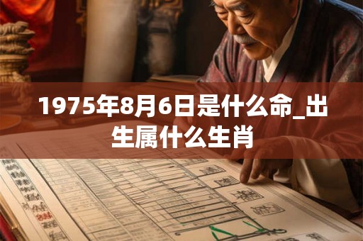 1975年8月6日是什么命_出生属什么生肖