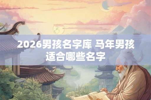 2026男孩名字库 马年男孩适合哪些名字