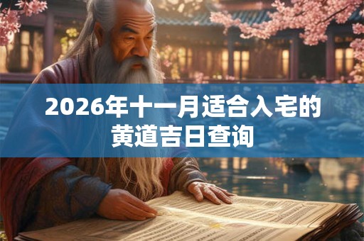 2026年十一月适合入宅的黄道吉日查询