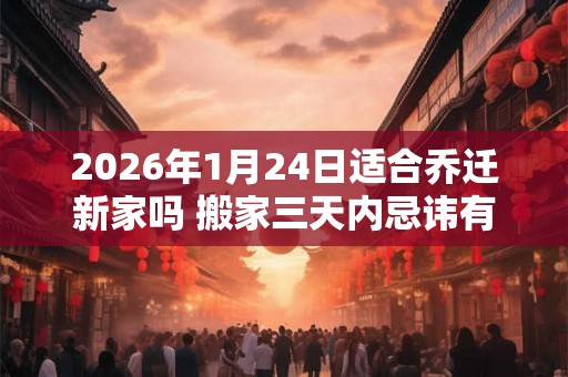 2026年1月24日适合乔迁新家吗 搬家三天内忌讳有什么