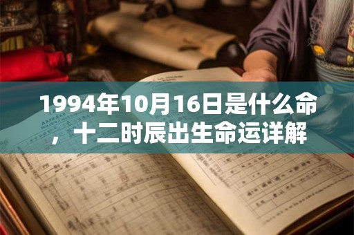 1994年10月16日是什么命，十二时辰出生命运详解