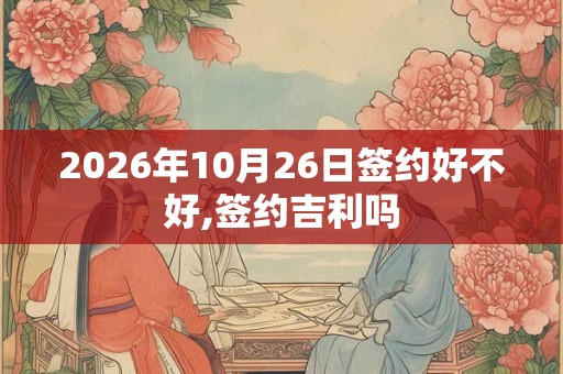 2026年10月26日签约好不好,签约吉利吗