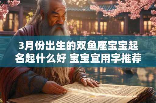 3月份出生的双鱼座宝宝起名起什么好 宝宝宜用字推荐